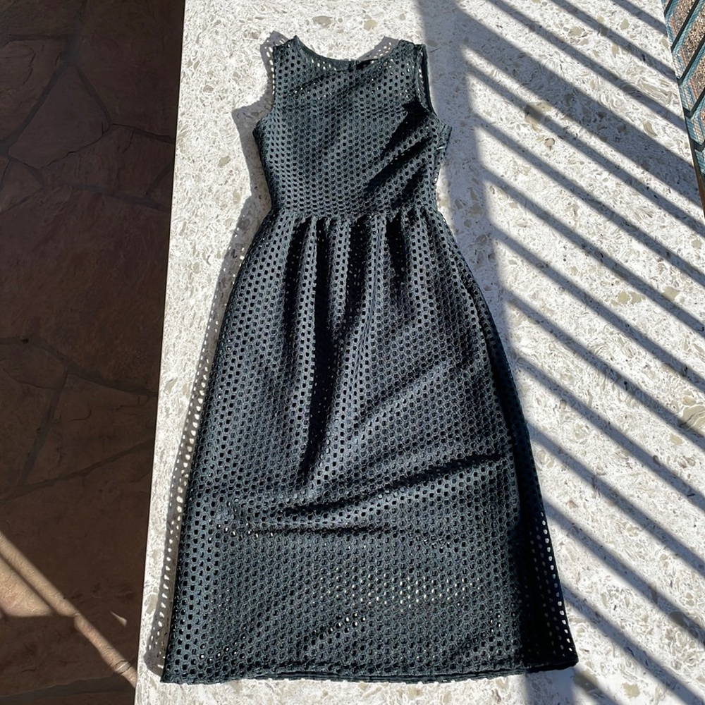 Forest green midi gently used dress.